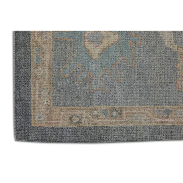 Modern Gray Colorful Handwoven Turkish Oushak Rug 7'10" X 10' For Sale - Image 3 of 7