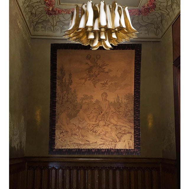 Gold Italian Murano Glass Petal Ceiling Lamps, 1990s, Set of 2 For Sale - Image 8 of 18