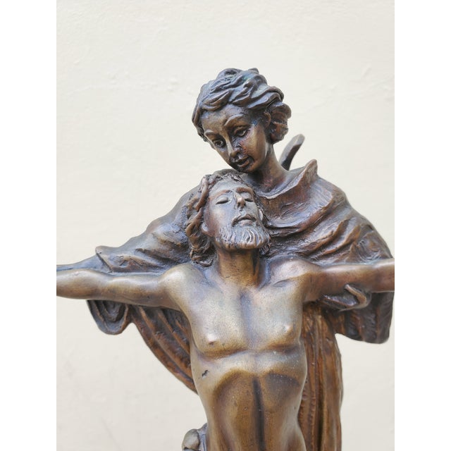 1980s Jesus Ascending Bronze Staute For Sale - Image 10 of 13