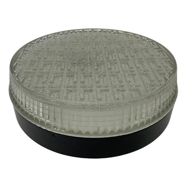 Mid-Century Glass Ceiling Lamp, 1970s For Sale