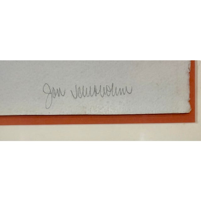 Mid-Century Modern Mid-Century Modern Original Signed Abstract Watercolor on Float-Mounted Paper For Sale - Image 3 of 12