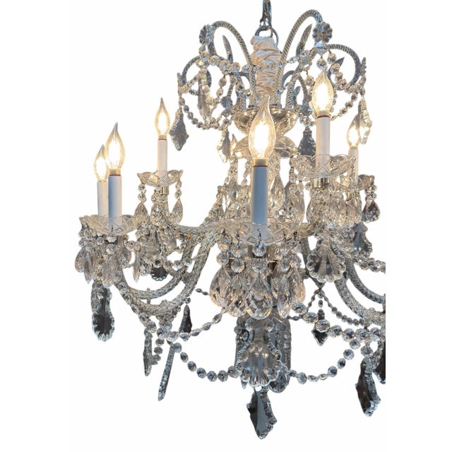 1950’s Venetian Crystal 12 Lite Chandelier For Sale In Los Angeles - Image 6 of 6