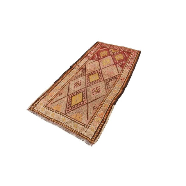 Mid-Century Modern Mid 20th Century Vintage Herki Rug For Sale - Image 3 of 7