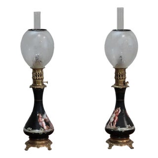 Napoleon Iii Oil Lamps, Set of 2 For Sale