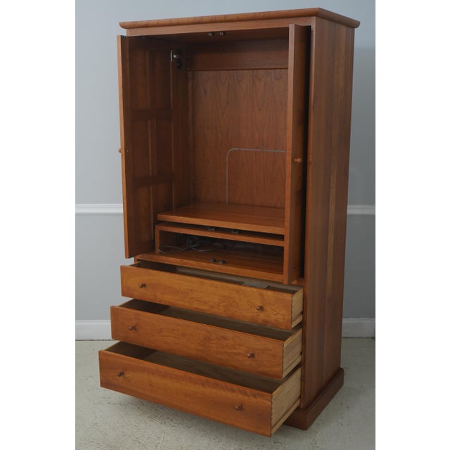 Arts & Crafts Stickley Cherry Armoire Tv Cabinet For Sale - Image 3 of 17
