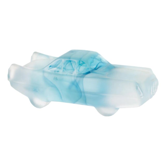 Olle Brozén Kosta Boda “Car-Toons” Blue Glass Car For Sale