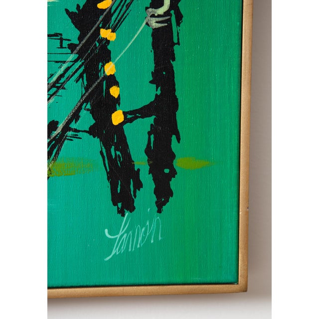 MCM Original Abstract Painting of Venetian Harbor For Sale - Image 4 of 7