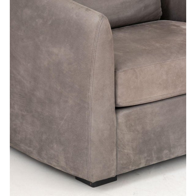 Modern Style Gray Suede Tub Chairs, Pair For Sale In New York - Image 6 of 8