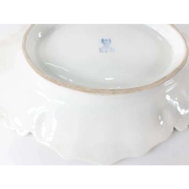 19th Century 19th Century German Kpm Porcelain Molded Bowl or Dish With Floral Painting For Sale - Image 5 of 10