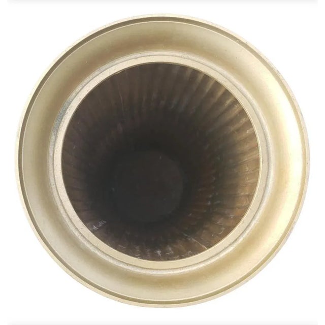 Vintage Ribbed Brass Umbrella Stand Cane Holder, Circa 1960s For Sale - Image 4 of 7