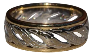The Toxaway: Ladies Antique 14K Two Tone Art Deco Eternity Band