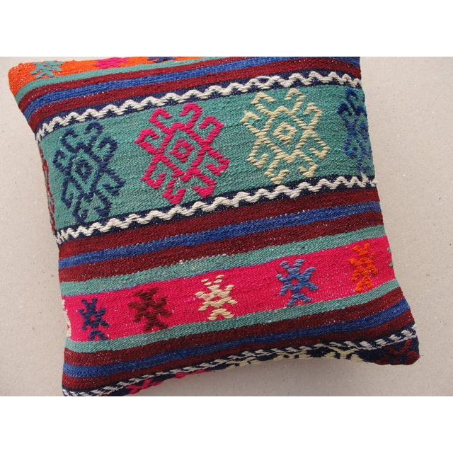Handmade Kilim Rug Pillow Cover 16" For Sale - Image 4 of 14