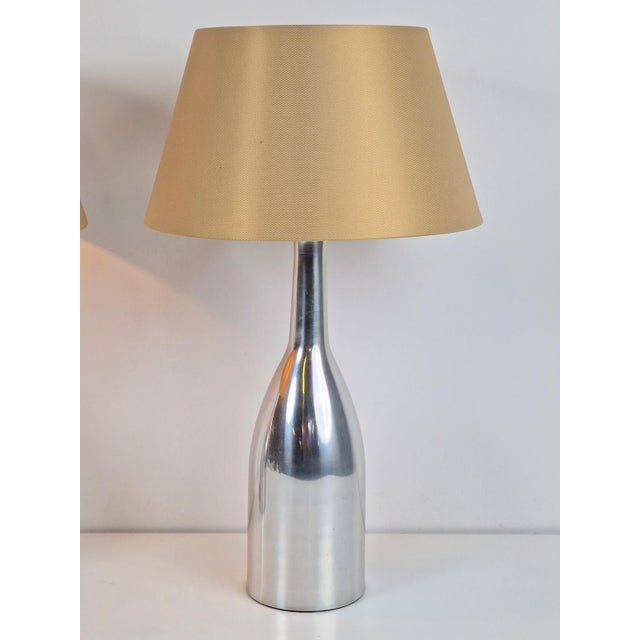 Vintage rare bottle table lamp by ikea set of 2 1980 beautiful set of table lamps in aluminium, designed as a silver...