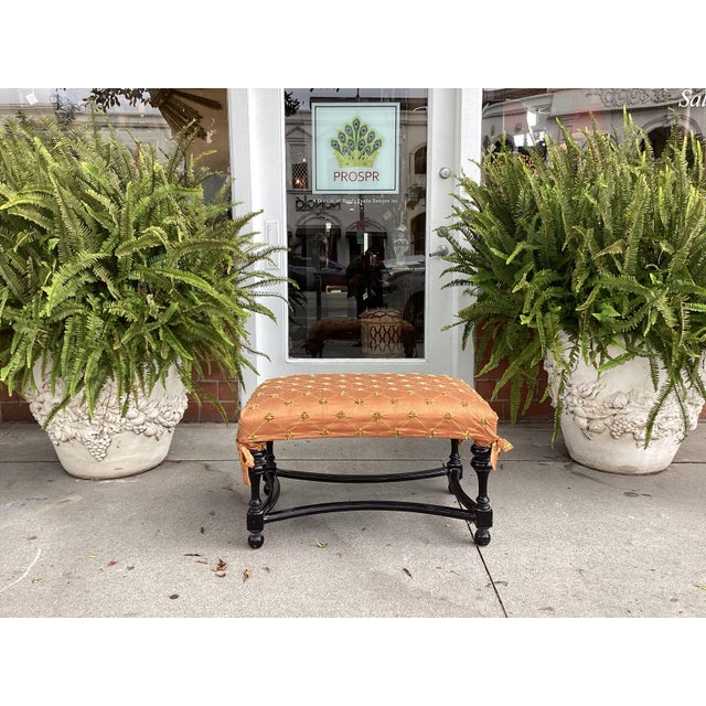 Modern Formations Augusta Italian Ebony Bench - Silk Slipcover Cushion For Sale - Image 3 of 3