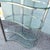 Late 20th Century Postmodern Sculpted Brushed Metal Etagere/Bookshelf With Tear Drop Glass Shelves For Sale - Image 5 of 12
