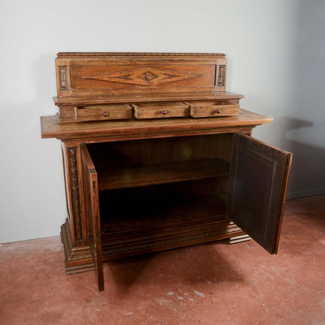 Art Deco Sideboard in Wood with Top and Drawers Carved with Fasces, 1930s For Sale - Image 4 of 9