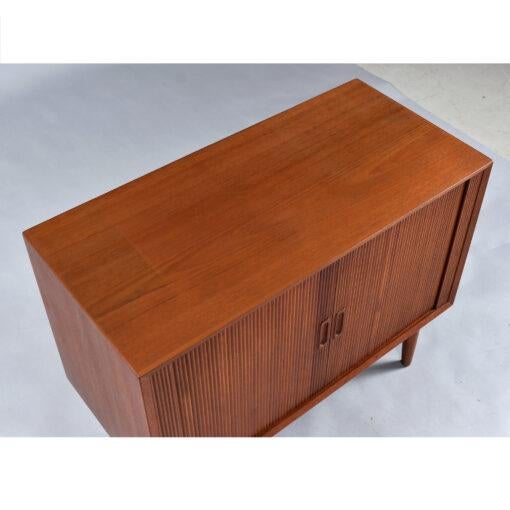 Pair of Danish Teak Cabinets With Tambour Doors by Lyby Mobler For Sale - Image 9 of 14