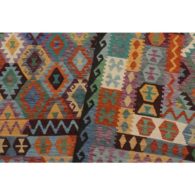Early 21st Century Caucasian Kilim Rust Brown Wool Rug For Sale In New York - Image 6 of 8