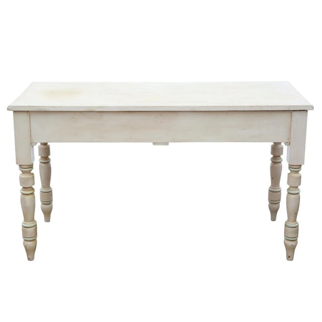 Antique Painted Writing / Kitchen Table with Drawers, 1925 For Sale - Image 12 of 16