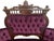 Antique Victorian Eastlake Style 3 Piece Ornate Carved Walnut Parlor Set Newly Reupholstered in a Purple Velvet For Sale - Image 16 of 17