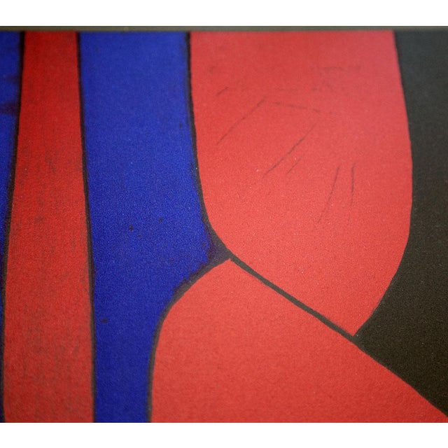 Wood 1970s Abstract Victor Vasarely Original Lithograph - Limited Ed. On Rives W/Frame For Sale - Image 7 of 10