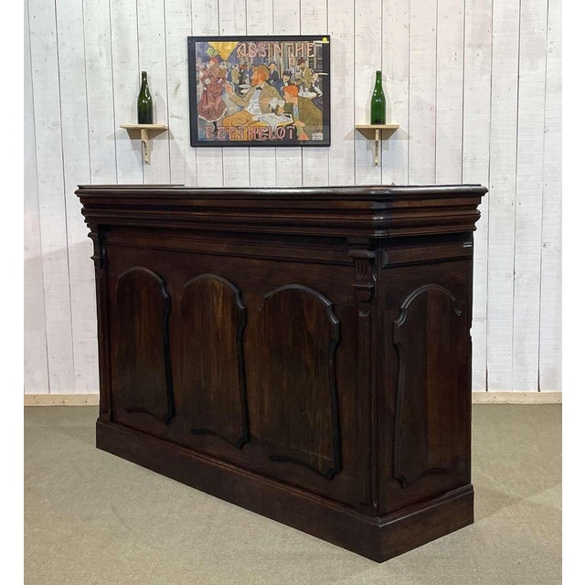 Oak Bar Counter with Original Zinc and Tin Cladding For Sale - Image 14 of 18