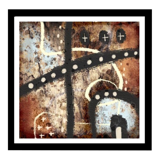 Neutral & Grungy Polyptych Grid 7 - #7 - 8x8 Abstract Painting Reproduction by Susan Olivio For Sale