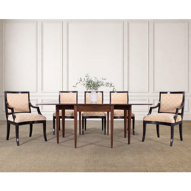 A grand late 20th century set of ten "Tuscany" hardwood dining chairs designed by Sally Sirkin Lewis for J. Robert Scott,...