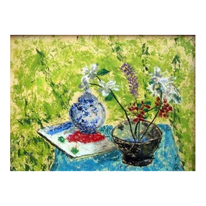 Still Life with Two Vases, Rosie, Painting