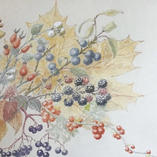 Vintage Winter Berries in a Cotswolds Garden Framed Watercolor I met Dorothy while traveling in England. She had an...