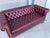 Wood 1960s Mid Century Chesterfield Burgundy Leather Tufted Sofa For Sale - Image 7 of 10