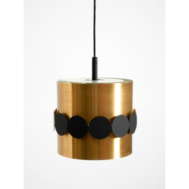 Original 1960s Space Age Pendant Lamp by Doria, Made of Copper-Anodized Aluminum and Black and White Lacquered Metal from Doria Leuchten For Sale - Image 14 of 18