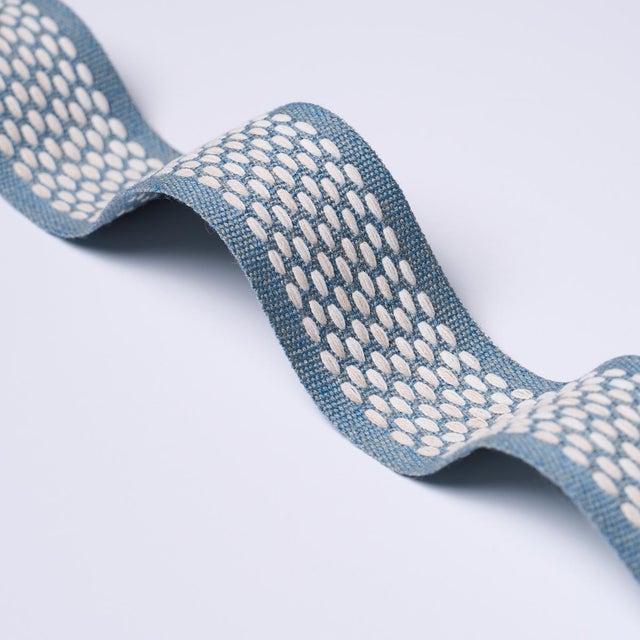 Contemporary SAMPLE - Schumacher Portola Tape Indoor/Outdoor In Sky For Sale - Image 3 of 3