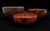Hanova of Pasadena Rare Enameled Steel "Lava" Bowl - Rust/Orange 3pc Set For Sale - Image 6 of 8