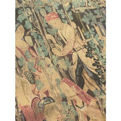 Vintage French Screen Printed by Hand Tapestry Vendanges, 1970s For Sale - Image 11 of 18