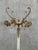 Mid-Century Modern Vintage Italian Onyx Marble and Brass Hall Coat Rack with Rotating Crown and Sculptural Base, 1960s For Sale - Image 3 of 13
