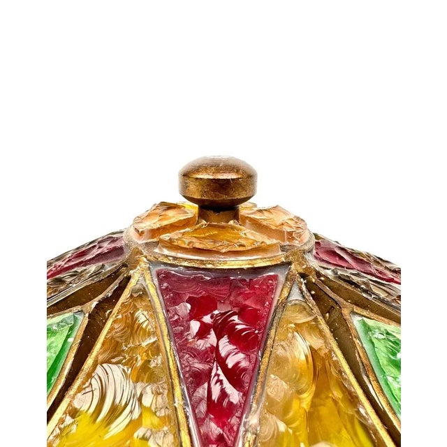 Metal Gold Iron and Colored Glass Sconce Wall Lamp from Longobard, 1970s For Sale - Image 7 of 10