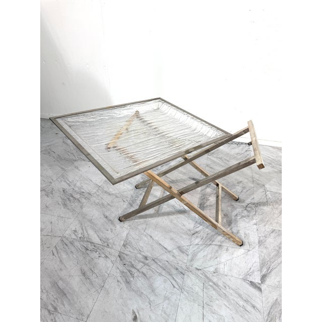 Modern Tray Table With Textured Lucite Top, Italy 1960's For Sale - Image 3 of 8