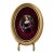 Mid 20th Century Hand-Painted Porcelain Portrait Plaque After Titian’s “La Bella” in Velvet & Gilt Oval Frame With Stand For Sale
