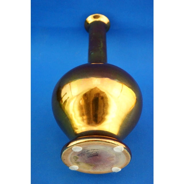 Ceramic Vase with Gilt Metallic Lustre Glaze from Bottega Gatti, Italy, 1970s For Sale - Image 18 of 18