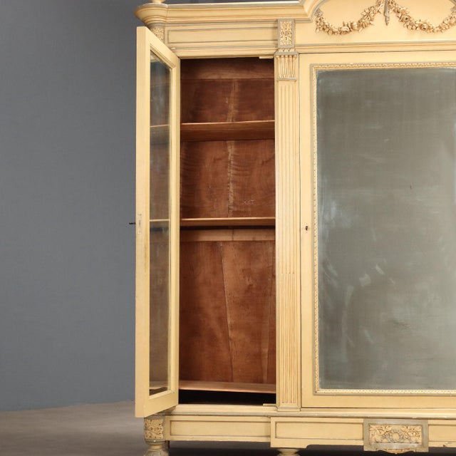 Neoclassical Style Wardrobe in Lacquered Cherry and Walnut For Sale - Image 4 of 13