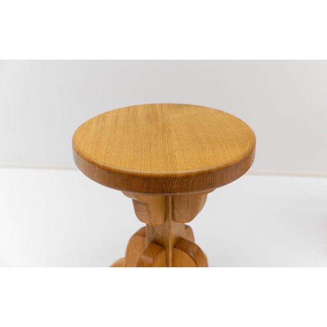 Mid-Century Modern Mid-Century Modern French Oak Stools, 1960s, Set of 2 For Sale - Image 3 of 10