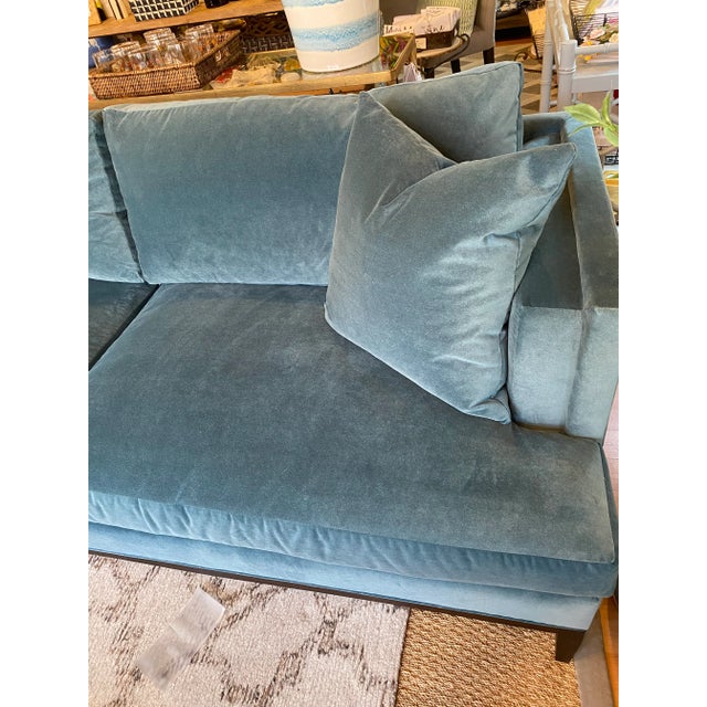 Wesley Hall Peretti Sofa in CBanks Lagoon Fabric Chairish