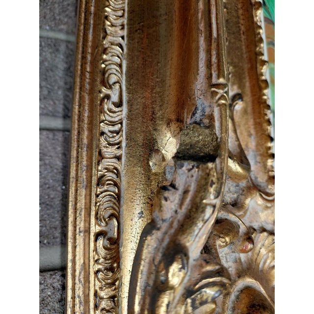 Wood Early 20th Century Framed Signed Ganionet Garden Promenade Oil on Canvas For Sale - Image 7 of 8