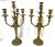 Sophisticated pair of 19th Century French candelabra! Each is made of heavy Dorè bronze, and has four candle arms. They...
