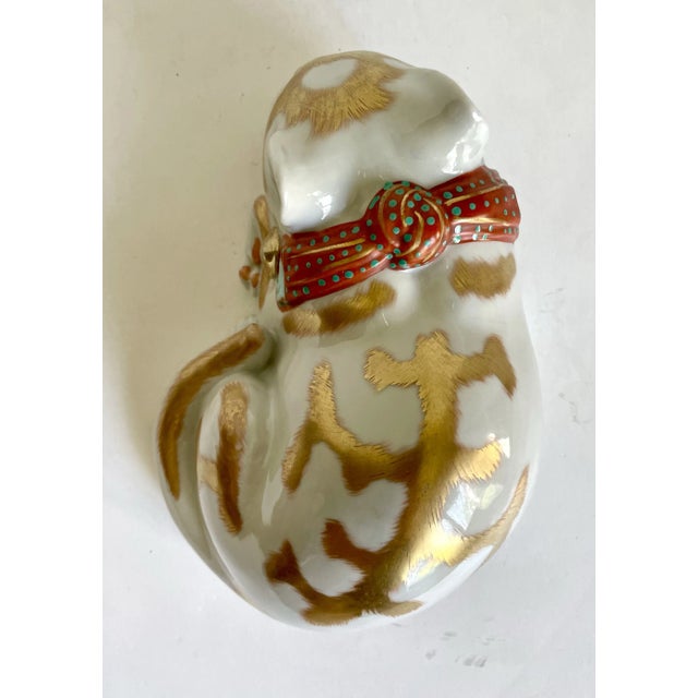 White Early 1900's Japanese Kutani Porcelain Sleeping Cat For Sale - Image 8 of 11
