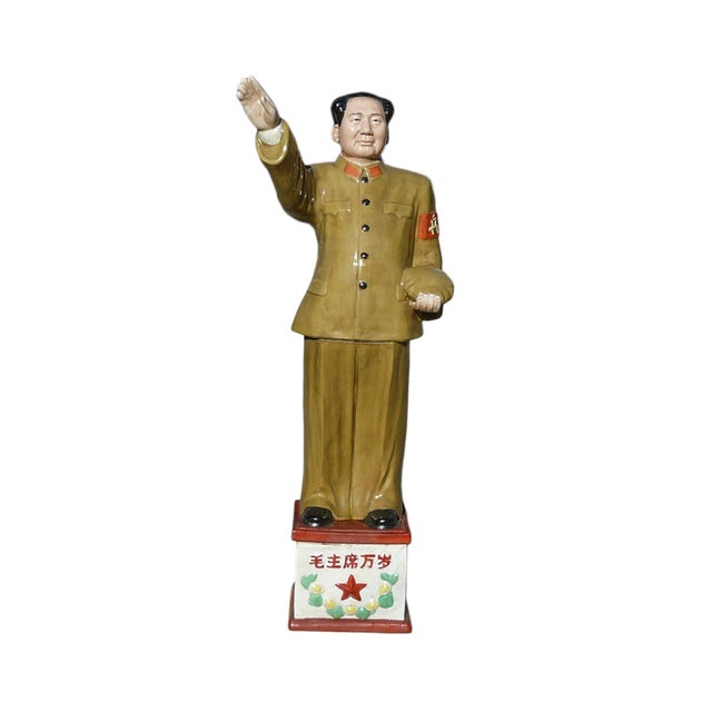 Vintage Ceramic Olive Green Historical Ceramic Figure For Sale In San Francisco - Image 6 of 7