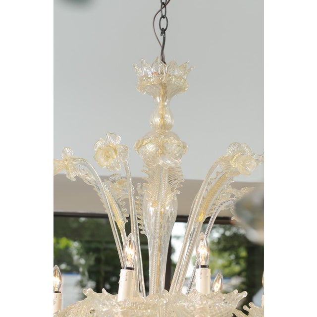 1940s Ornate 8-Light Murano Glass Chandelier, Italy For Sale - Image 12 of 18