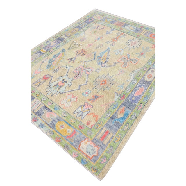 Brown Modern Turkish Oushak Rug 5'7" x 7'3" For Sale - Image 8 of 10