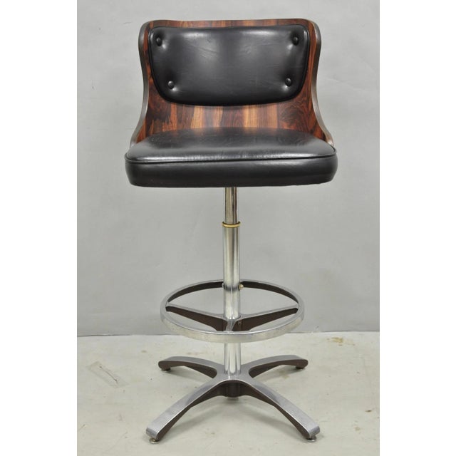Vintage Daystrom Mid Century Modern Faux Rosewood Laminate Barstools - Set of 4 For Sale - Image 18 of 18